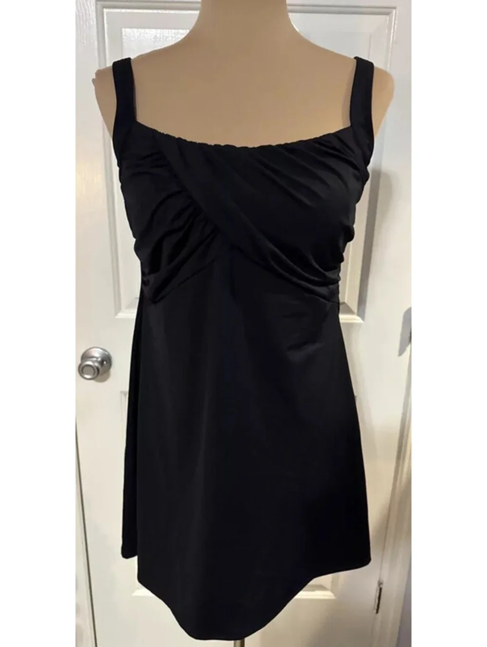 Lands' End Tankini size 10 Adj. Straps Underwire Tank Top Swim Top Long Dress